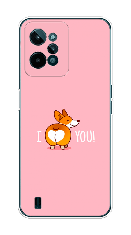 

Чехол на Realme C31 "Корги I love you", Розовый;коричневый;белый, 259350-1