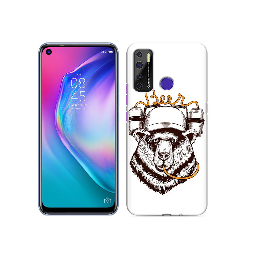 

Чехол MyPads Tocco для Tecno Camon 15 пивной медведь, Прозрачный, Tocco