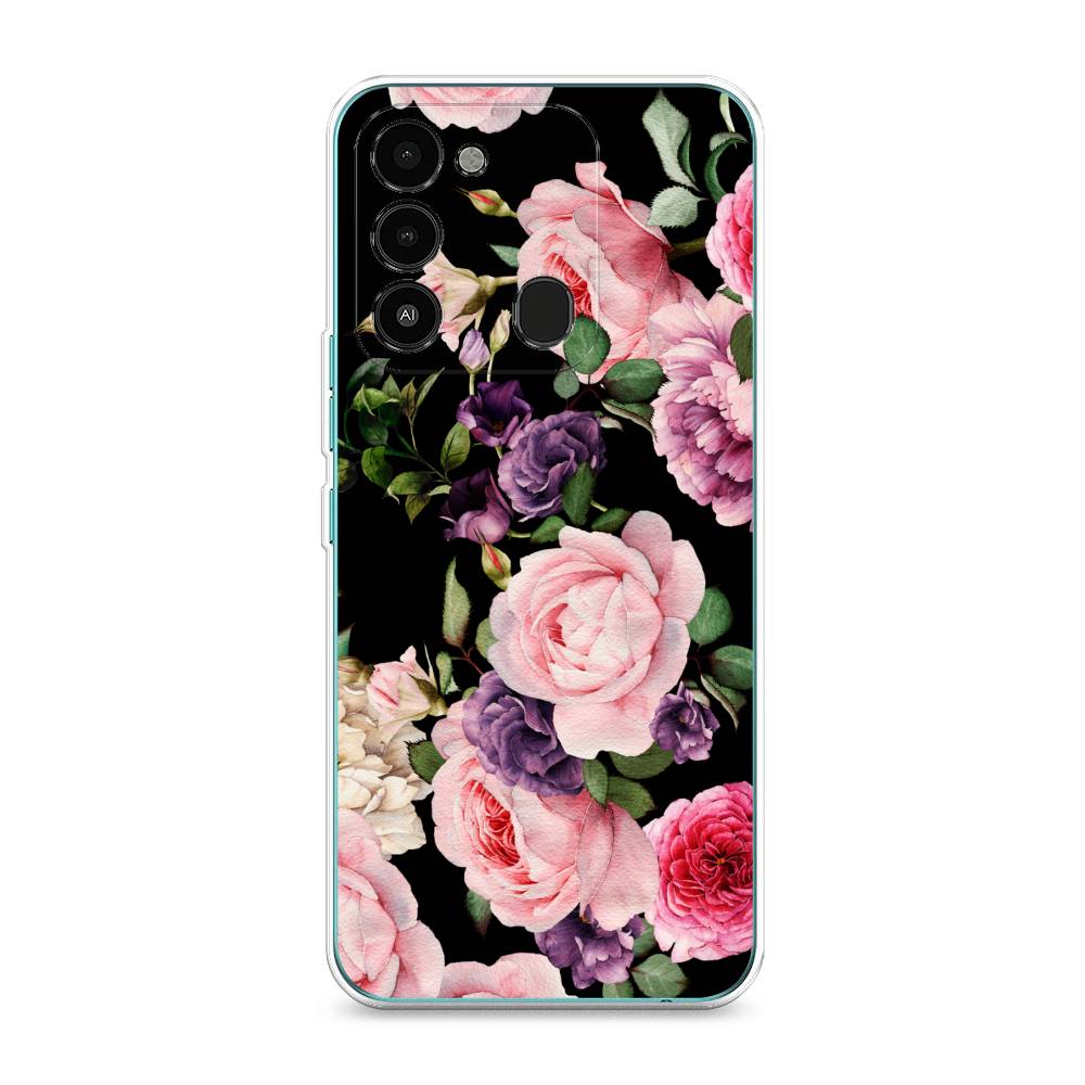 

Чехол Awog на Tecno Spark Go 2022/8С/9 "Пионы на черном", Разноцветный, 301350-8