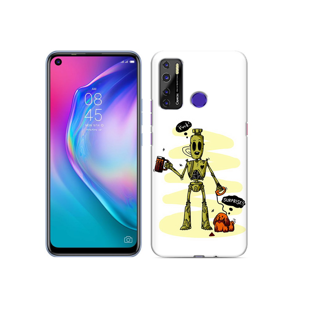 

Чехол MyPads Tocco для Tecno Camon 15 прикольный робот, Прозрачный, Tocco
