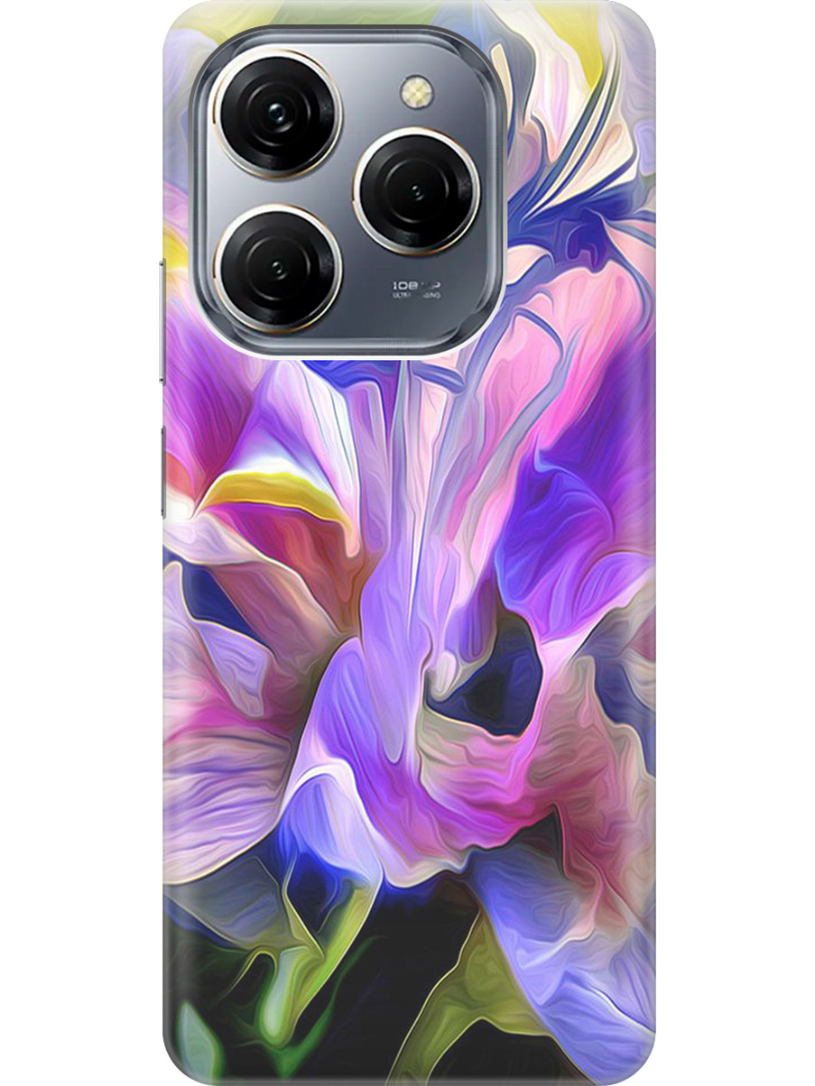 

Силиконовый чехол на Tecno Spark 20 Pro с рисунком "Цветочная абстракция", Зеленый;синий;фиолетовый, 20011919