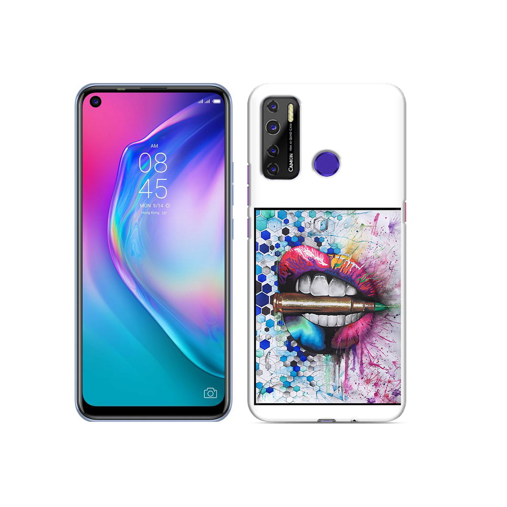 

Чехол MyPads Tocco для Tecno Camon 15 разноцветные губы с пулей, Прозрачный, Tocco