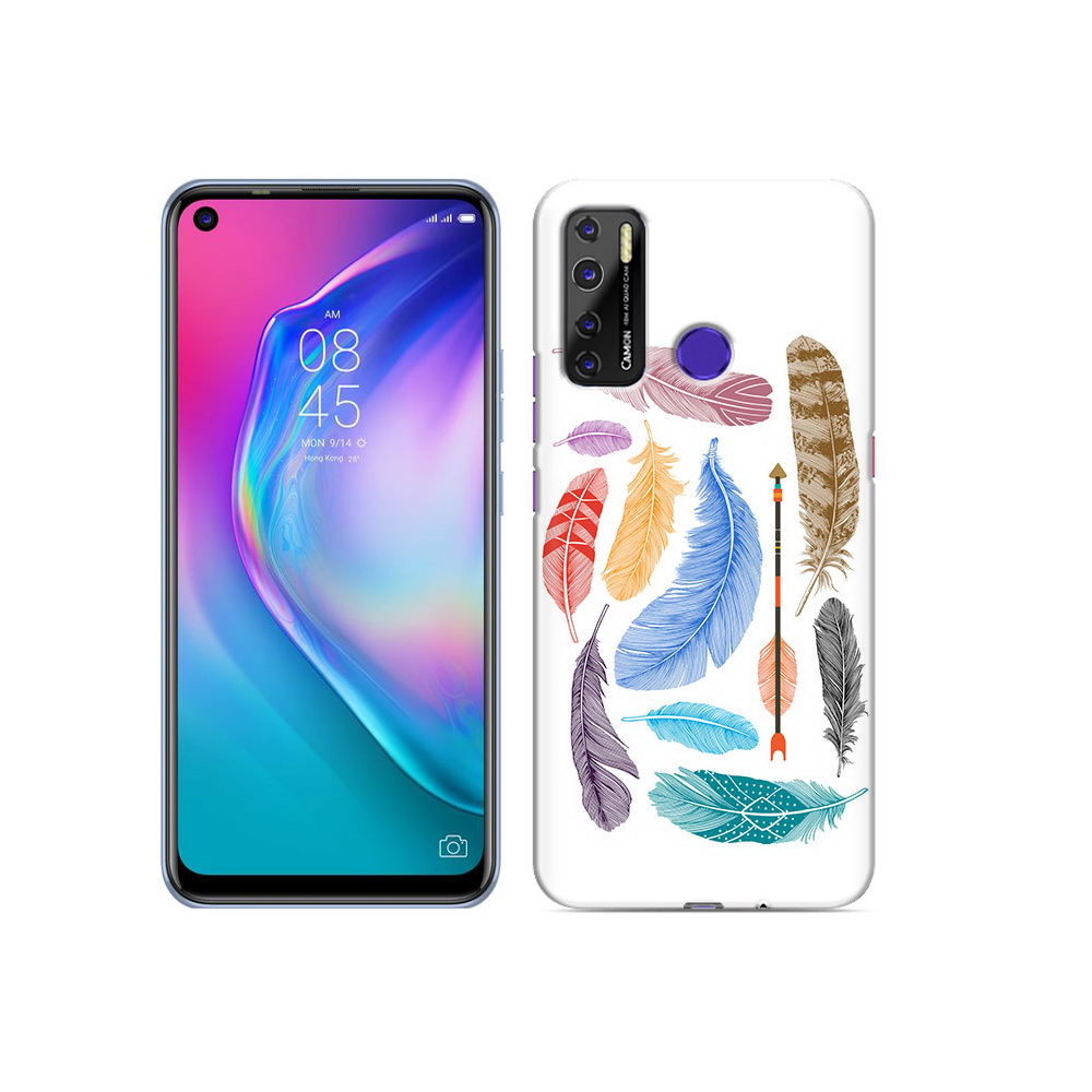 

Чехол MyPads Tocco для Tecno Camon 15 разноцветные перья, Прозрачный, Tocco