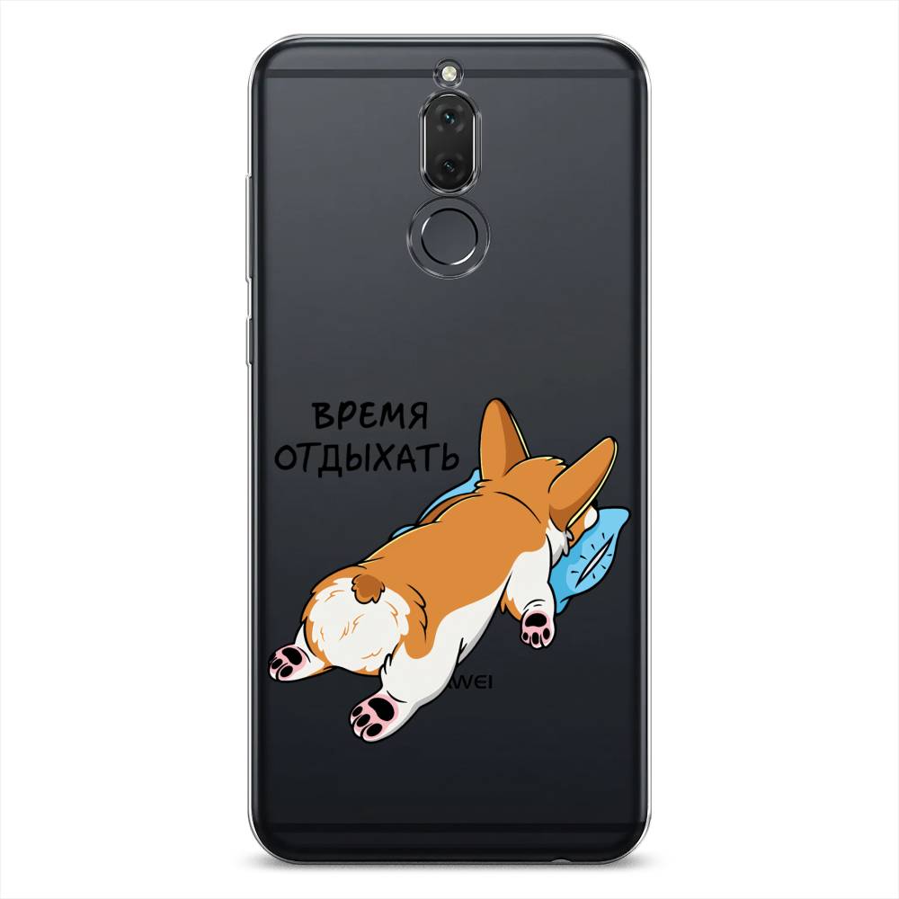 

Чехол на Huawei Nova 2i "Корги отдыхает", Черный;коричневый;голубой, 6120550-1