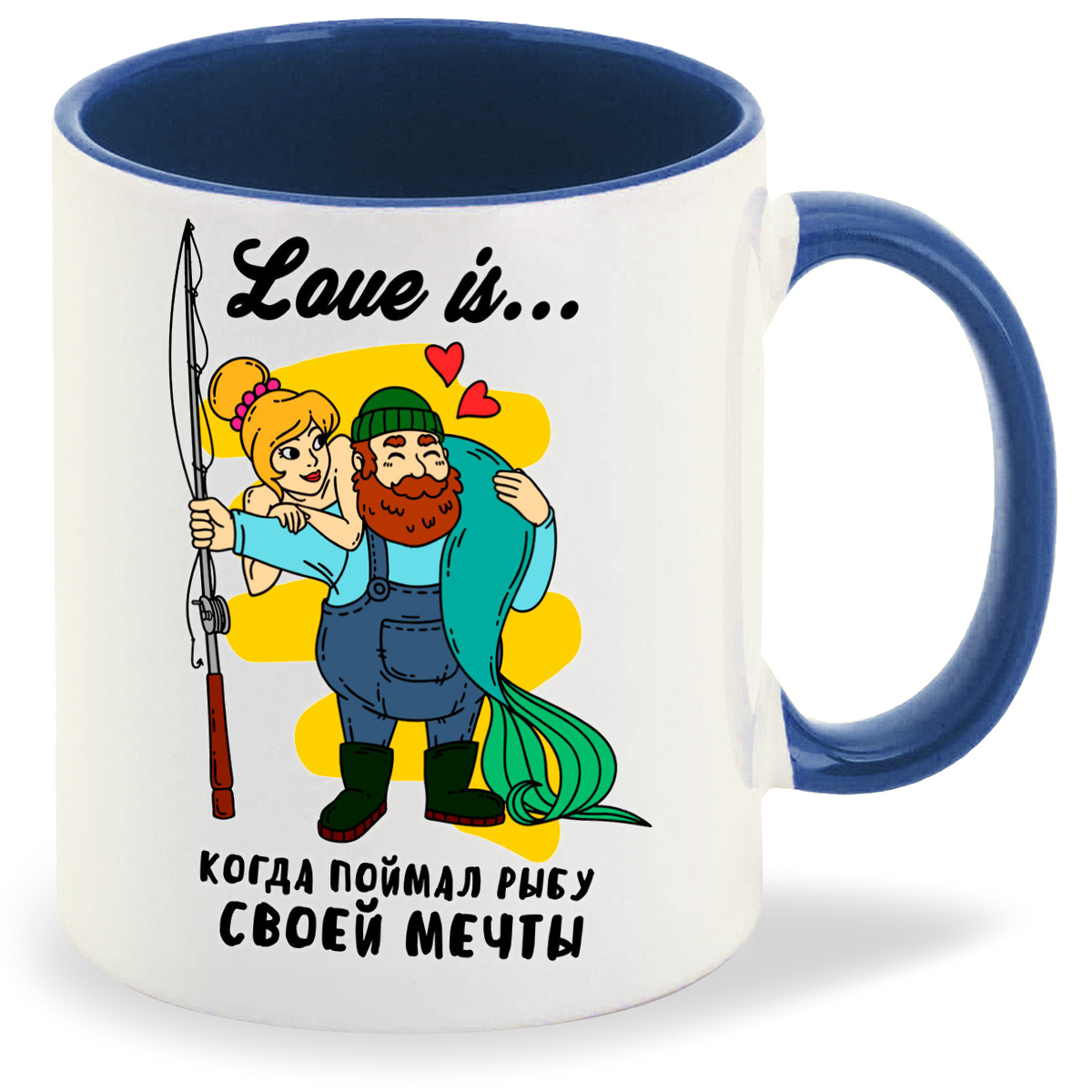 

Кружка лазурная CoolPodarok Love is...когда поймал рыбу своей мечты
