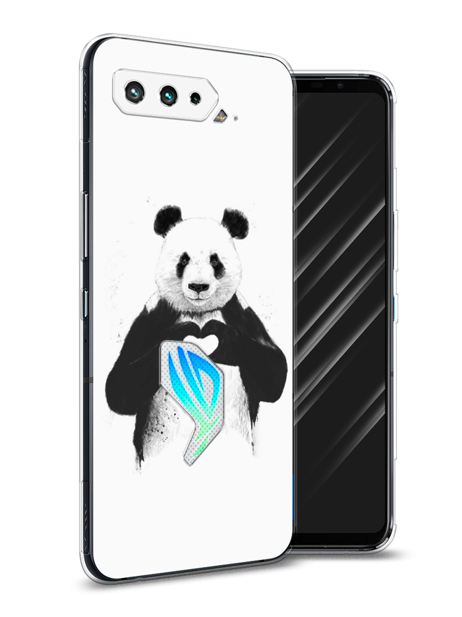 

Чехол Awog на Asus ROG Phone 5S "Панда love", Серебристый, 44550-10