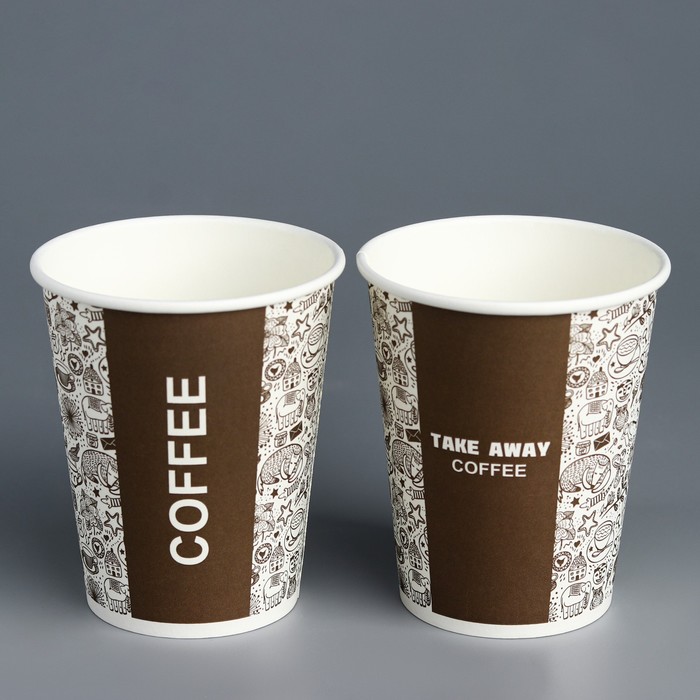 

Стакан "Take Away COFFEE" для горячих напитков, 250 мл, диаметр 80 мм (50 шт), Разноцветный