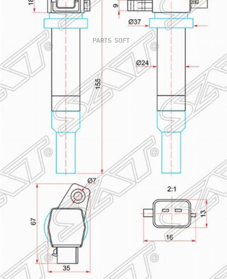 Катушка Зажигания Hyundai Santa Fe 05-/Kia Carnival 05-/Optima 05- Sat St-27301-3E400