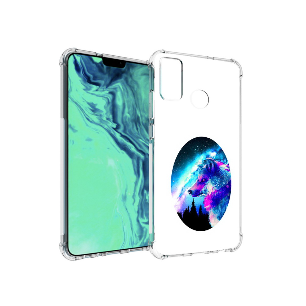 

Чехол MyPads Tocco для Huawei 9X Lite голубой волк, Прозрачный, Tocco