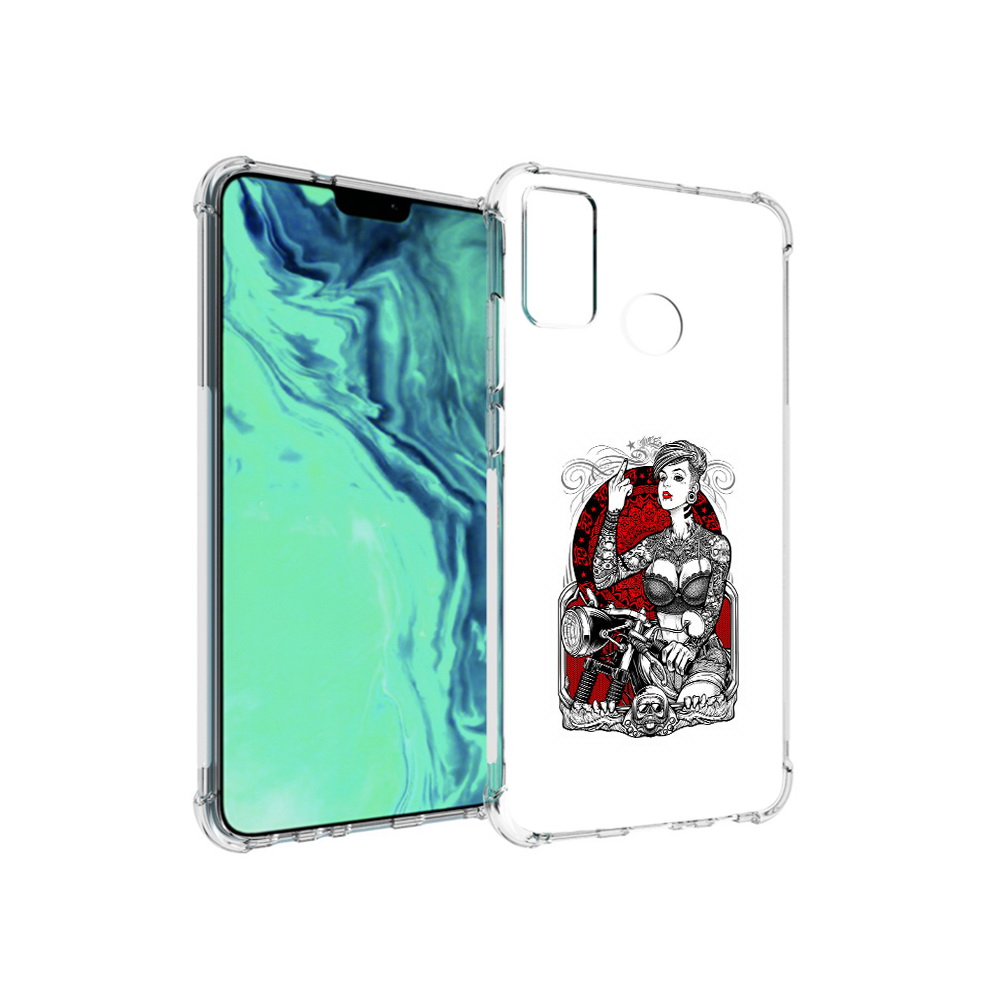 Чехол MyPads Tocco для Huawei 9X Lite девушка на мотоцикле