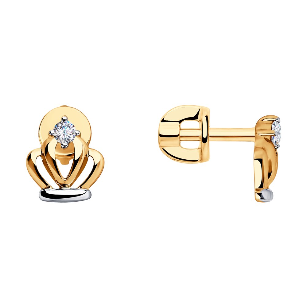 

Серьги из красного золота SOKOLOV 028256, фианит, 028256