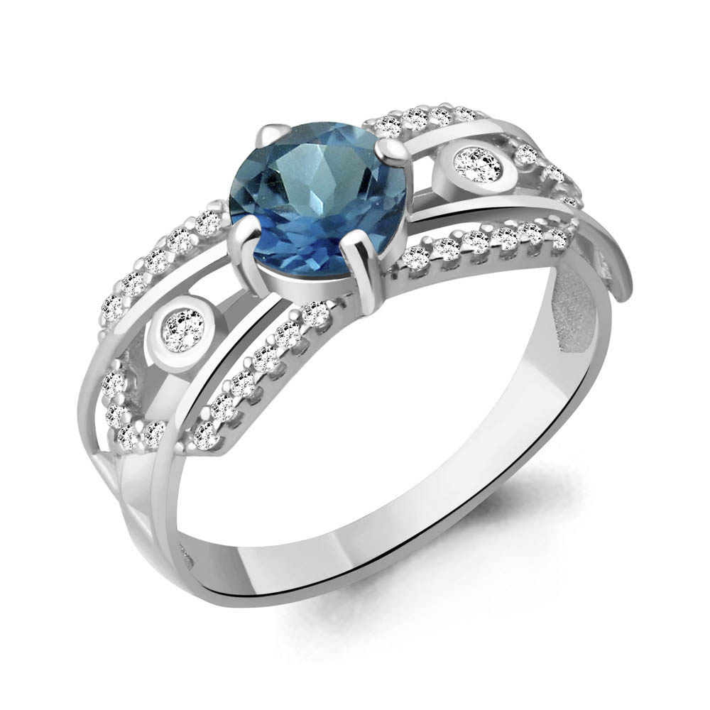 

Кольцо из серебра р.  AQUAMARINE 6557008А_925_р, 6557008А_925_р