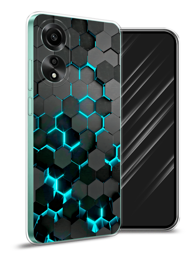 

Чехол Awog на Oppo A78 4G "Соты бирюзовые", Черный;бирюзовый;синий, 2514750-1