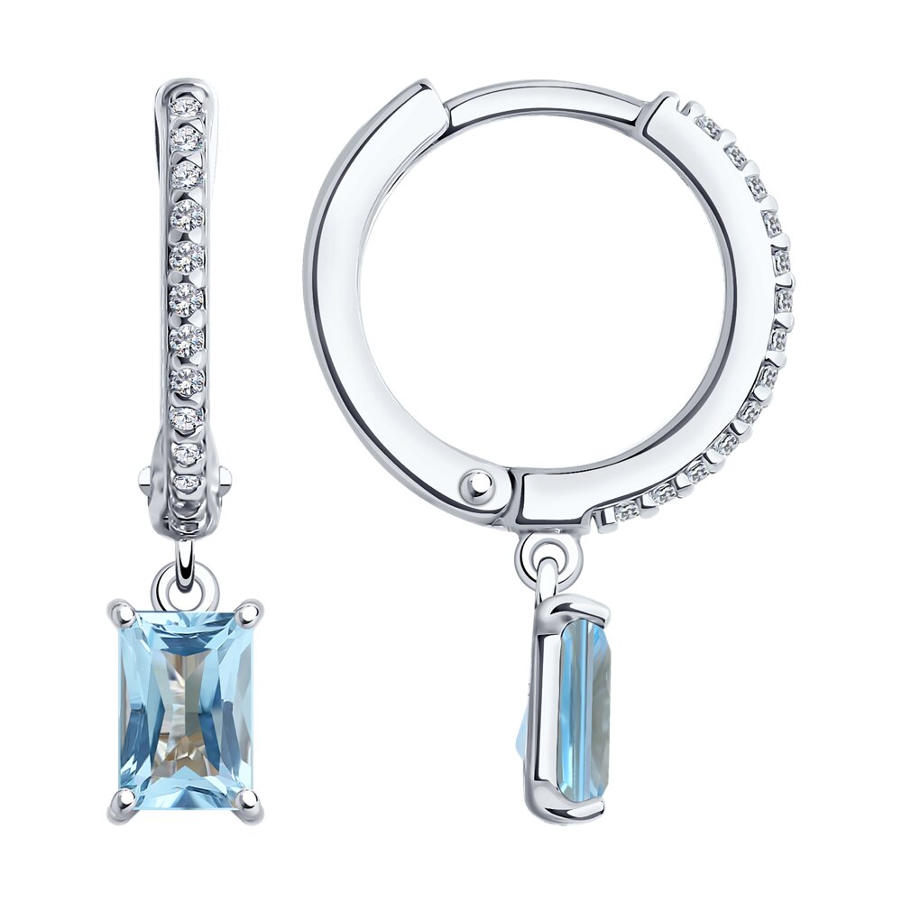 

Серьги из серебра SOKOLOV 92022742, фианит\топаз, 92022742