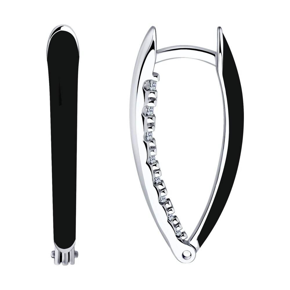 

Серьги из серебра Diamant 94-120-01883-1, фианит/эмаль, 94-120-01883-1