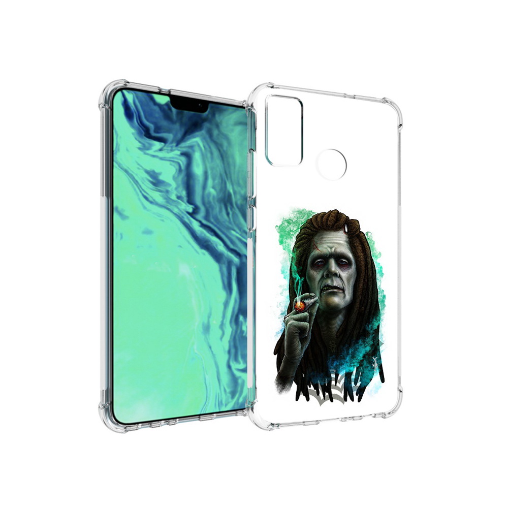 

Чехол MyPads Tocco для Huawei 9X Lite зеленый мужчина с сигаретой, Прозрачный, Tocco