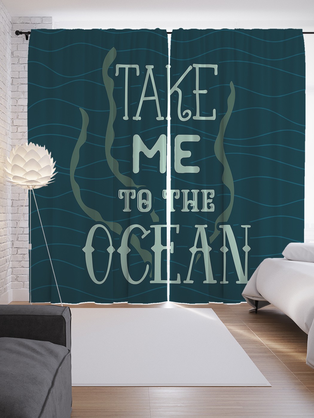 

Шторы с фотопечатью JoyArty "Возьми меня к океану" из сатена, 290х265 см, Возьми меня к океану
