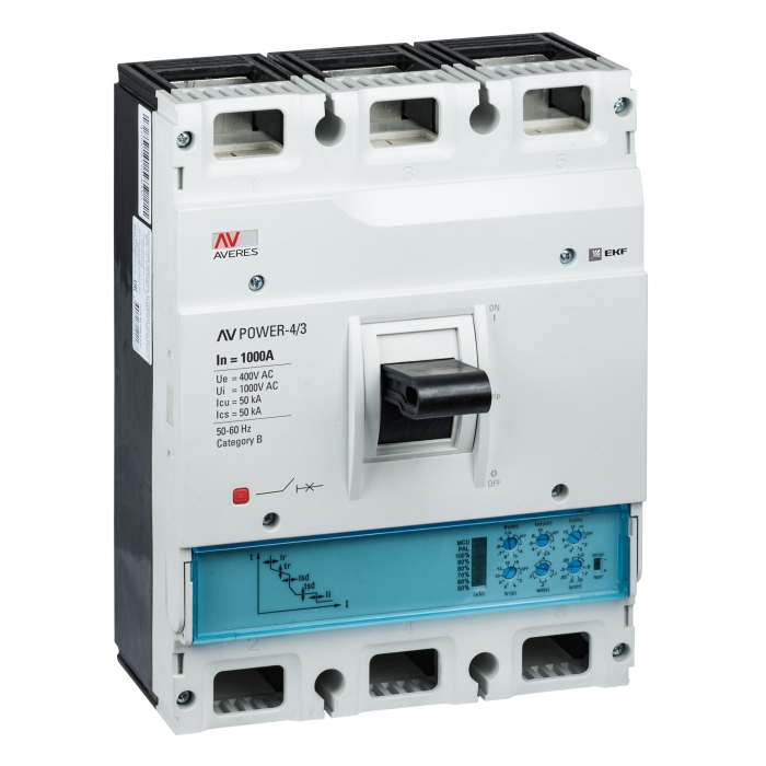 фото Автоматический выключатель ekf av power-4/3 1000а 50ka etu2.0