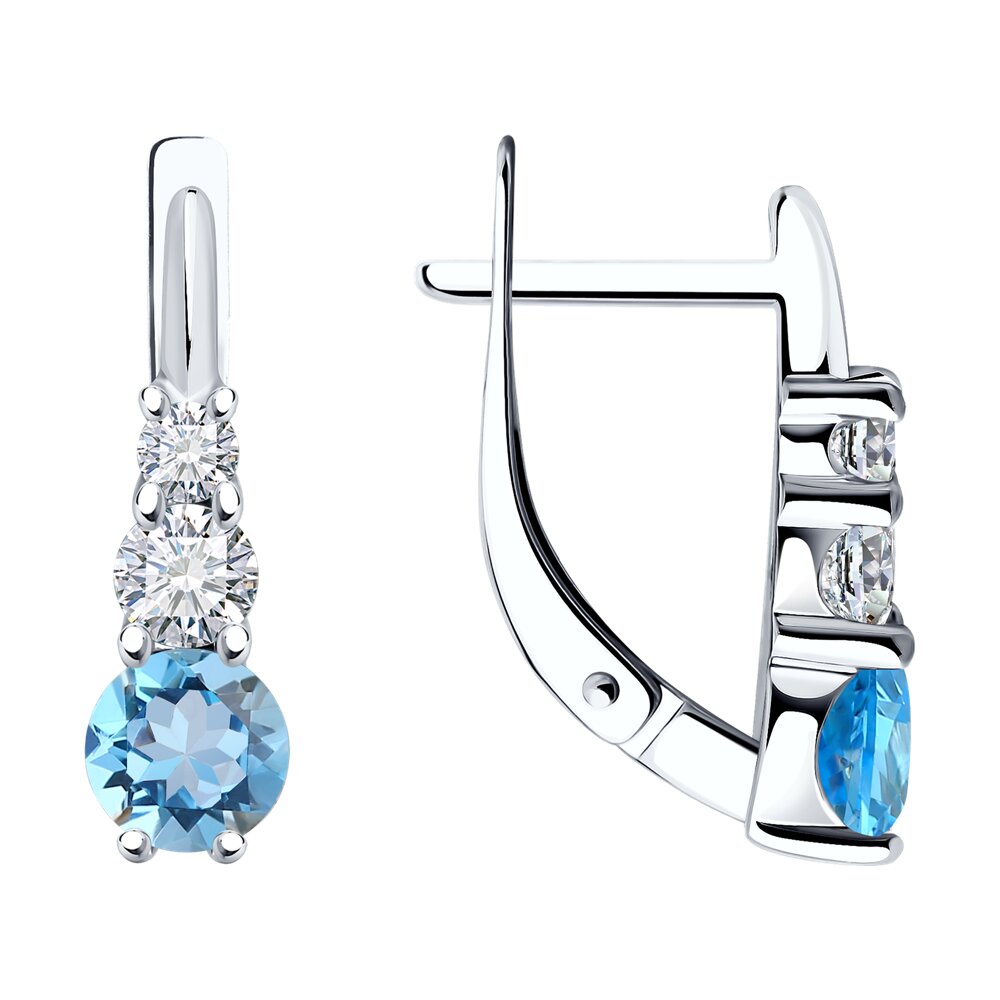 

Серьги из серебра SOKOLOV 92022820, фианит\топаз, 92022820