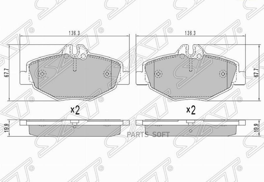 

Колодки Тормозные Перед Mercedes E200 W211 02-09 Sat арт. ST-A0034206520