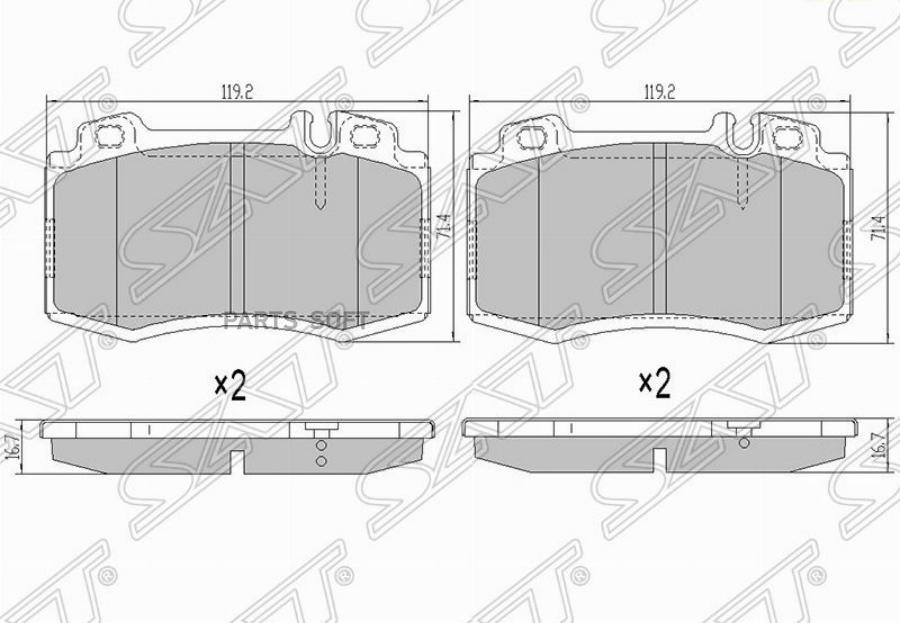 

Колодки Тормозные Перед Mercedes Ml163 98-03/W211 Sat арт. ST-A1634201020