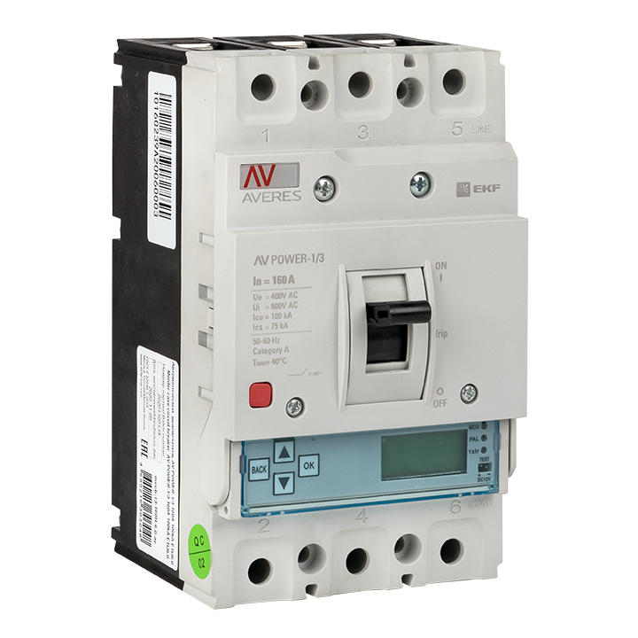 

Автоматический выключатель AV POWER-1/3 160А 50kA ETU6.0