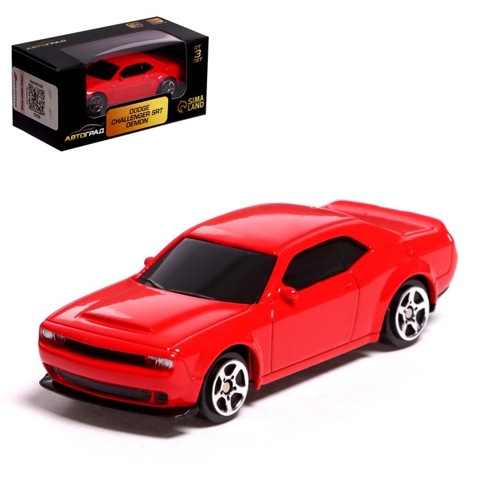 фото Машина металлическая dodge challenger srt demon, 1:64, цвет красный автоград