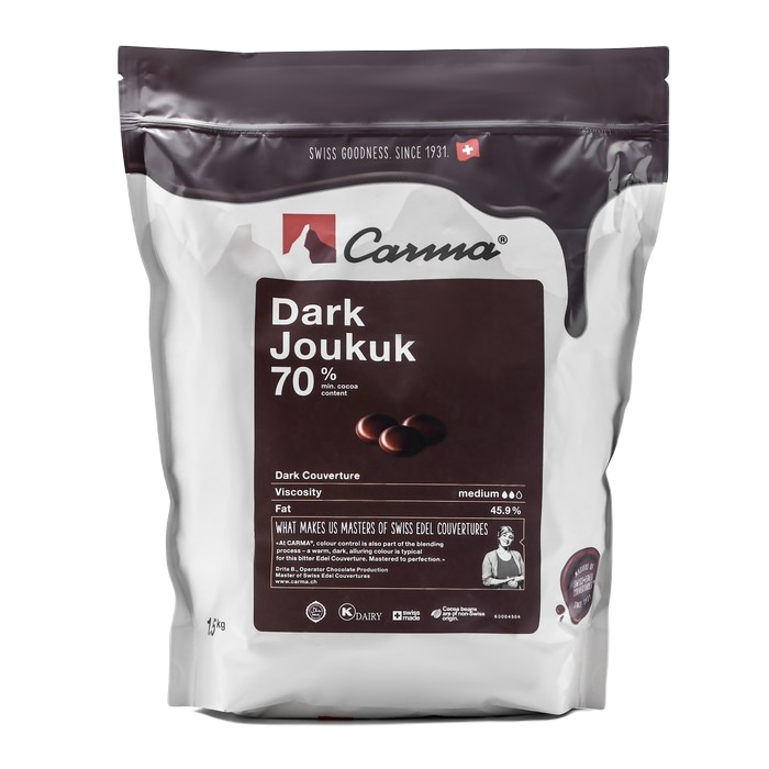 Горький шоколад Carma Dark Joukuk, 70% какао, 1,5 кг