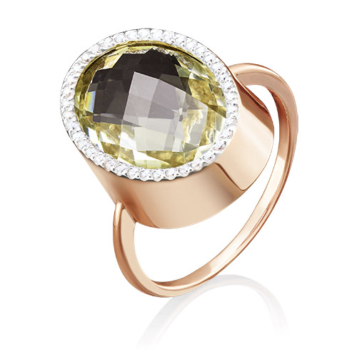 

Кольцо из золота с фианитом/кварцем р. 19,5 PLATINA jewelry 01-4821-00-260-1110-46, 01-4821-00-260-1110-46