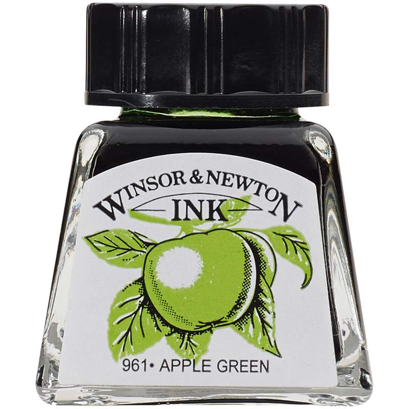 Тушь Winsor&Newton 317115 для рисования, зеленое яблоко, 14 мл, 3 штуки