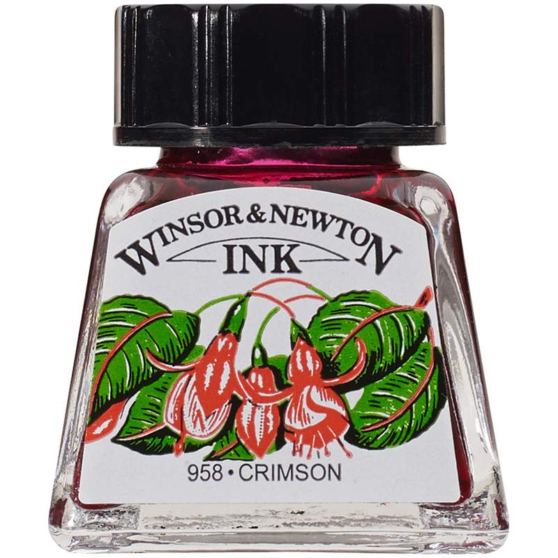 фото Тушь winsor&newton 317123 для рисования, малиновый, 14 мл, 3 штуки