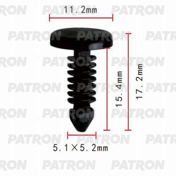 

PATRON P37-0429 Клипса пластмассовая 10шт