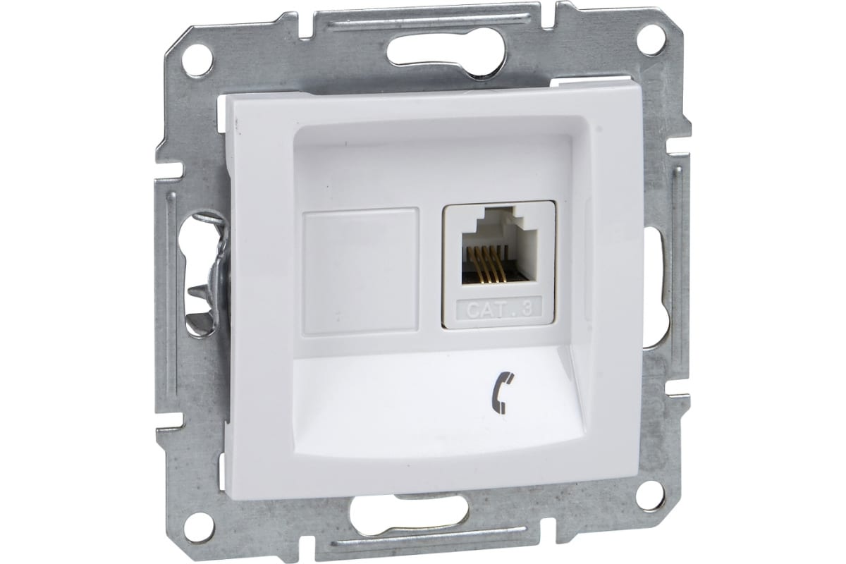 фото Розетка schneider electric rj11 sedna sdn4101121 бел сн/пр в упаковке 3 шт