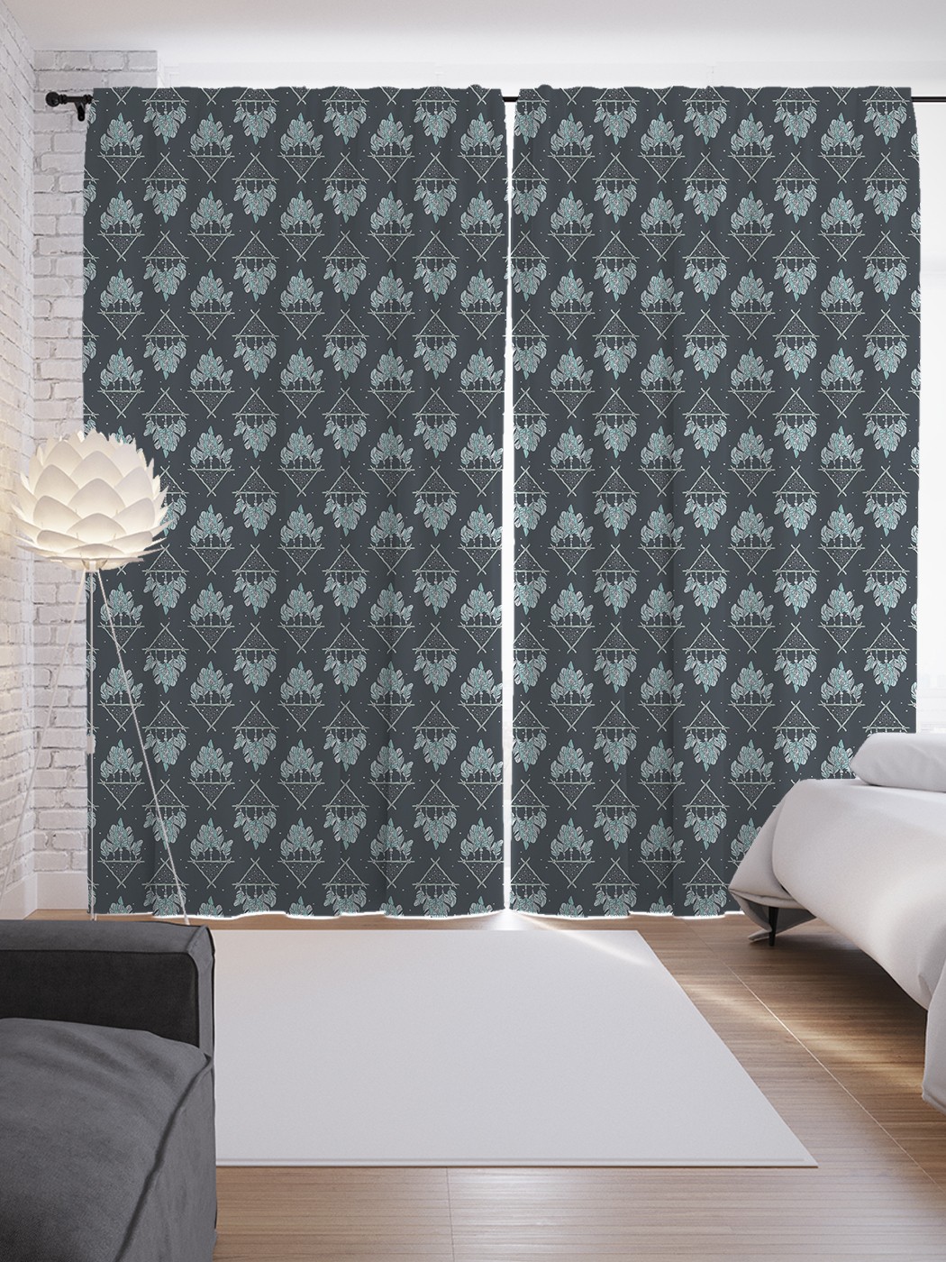 

Шторы с фотопечатью JoyArty "Треугольный ловец снов" из сатена, 290х265 см, Треугольный ловец снов