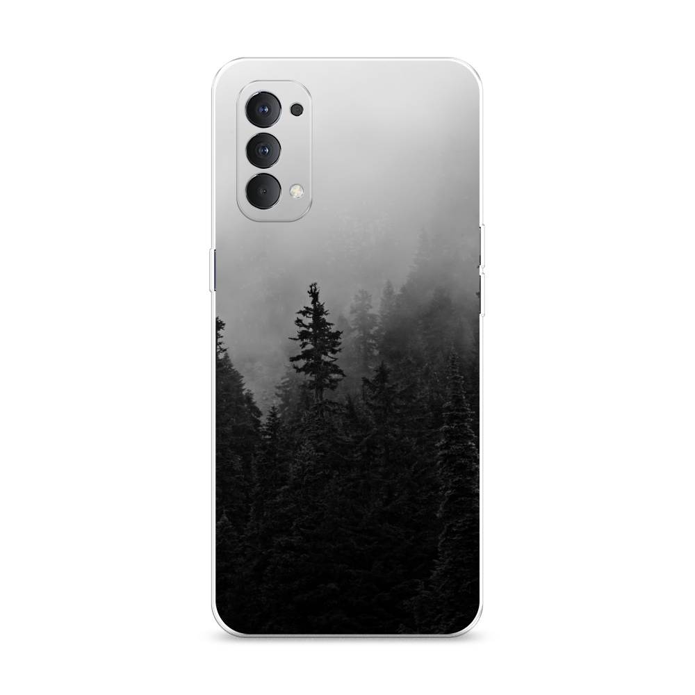 

Чехол на Oppo Reno 4 4G "Туманный лес", Серый;черный, 259450-2