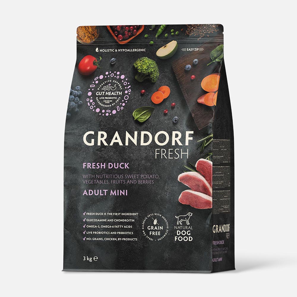 

Сухой корм Grandorf Fresh, для собак мелких пород, свежее мясо утки с бататом, 3 кг, Fresh