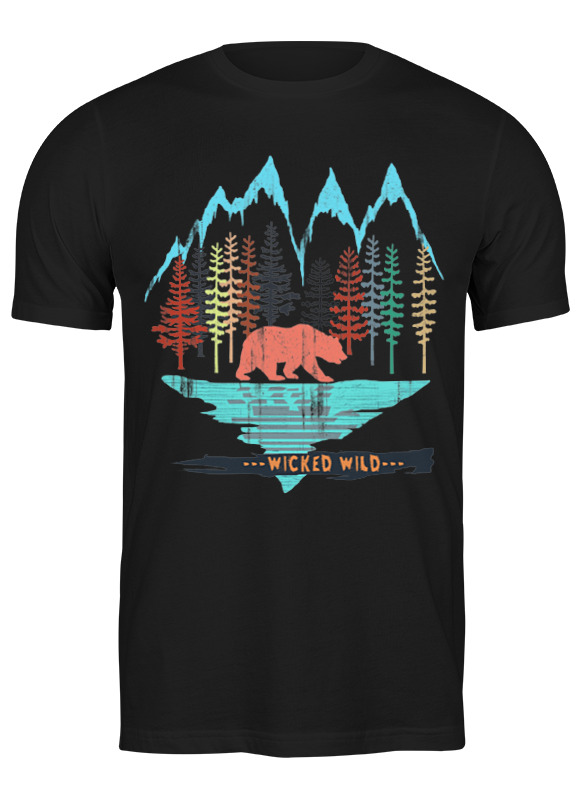 

Футболка мужская Printio Bear here черная L, Черный, Bear here
