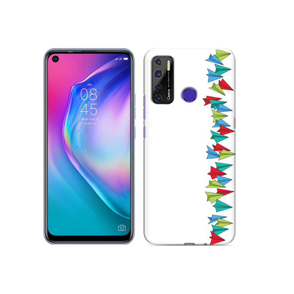

Чехол MyPads Tocco для Tecno Camon 15 самолетики из листочков, Прозрачный, Tocco