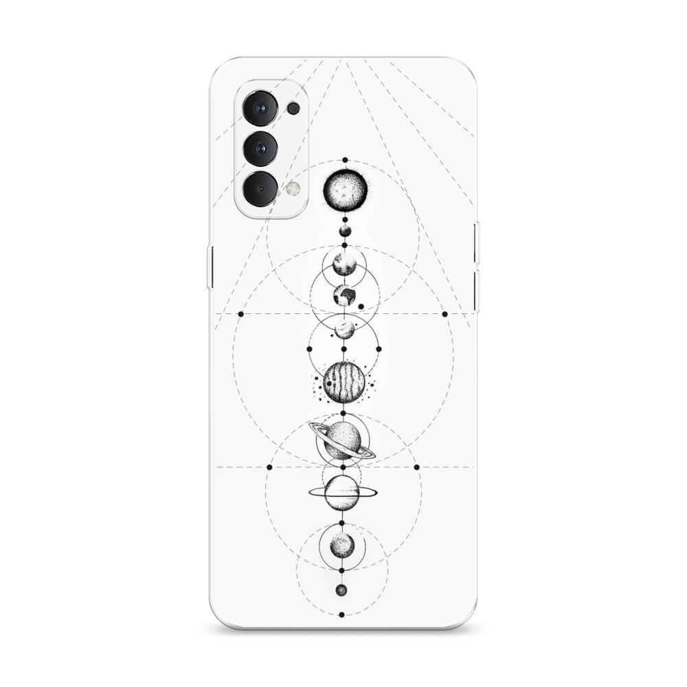 

Чехол на Oppo Reno 4 4G "Парад планет", Серый, 259450-2