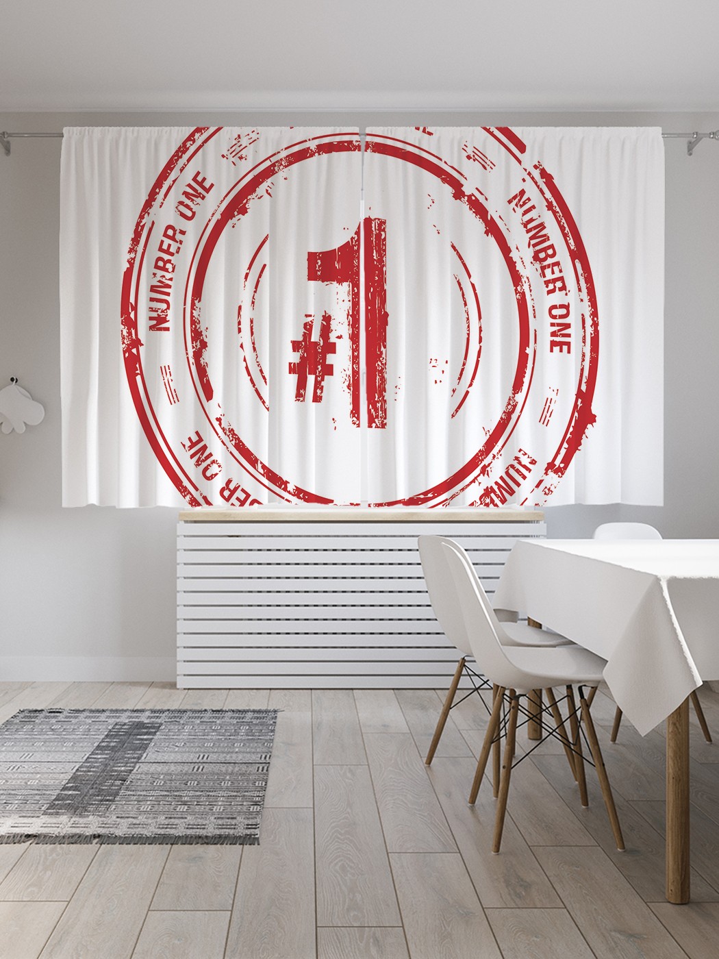 

Классические шторы JoyArty "Печать номер один", серия Oxford DeLux, 2 полотна 145x180 см, Печать номер один