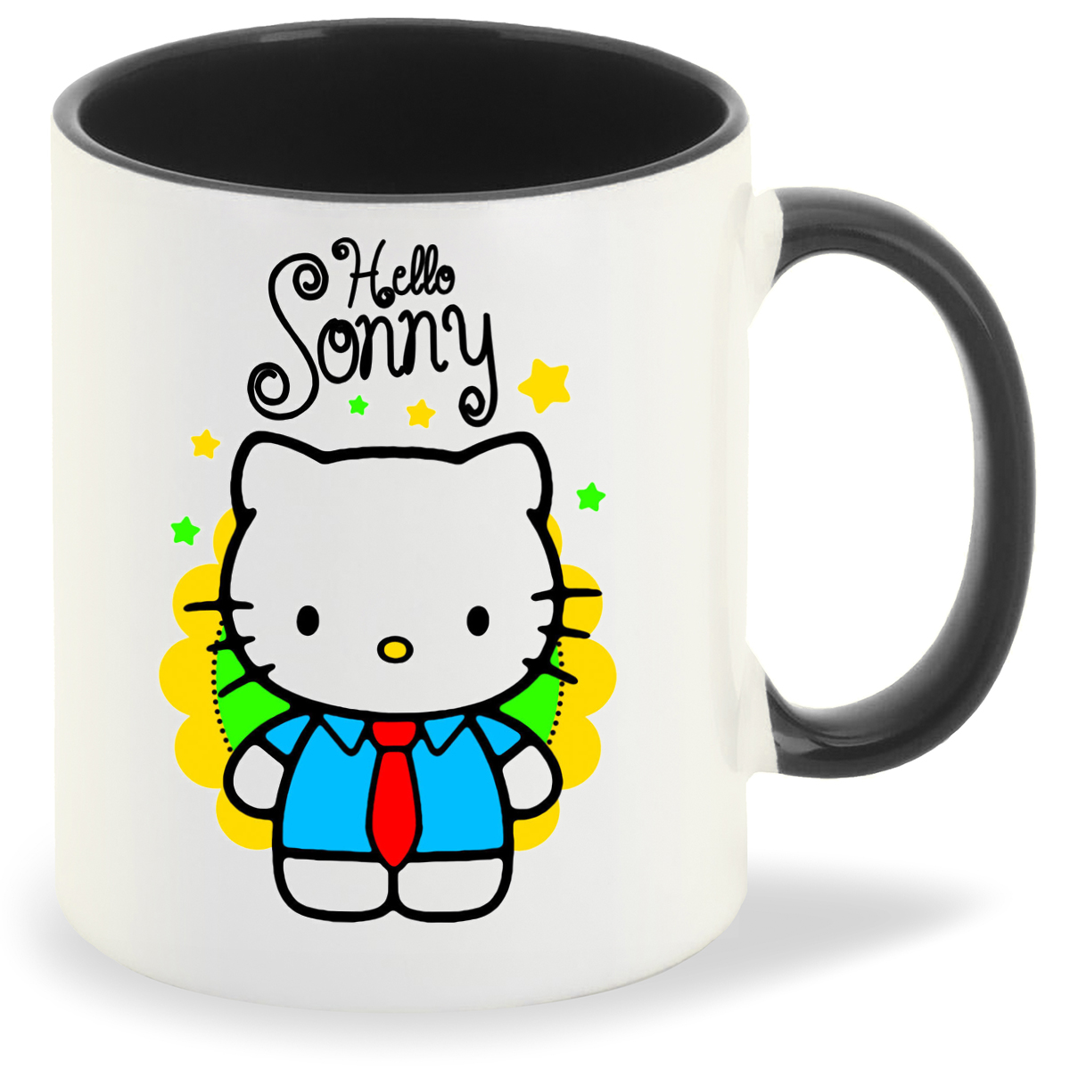 

Кружка черная CoolPodarok Hello Sonny