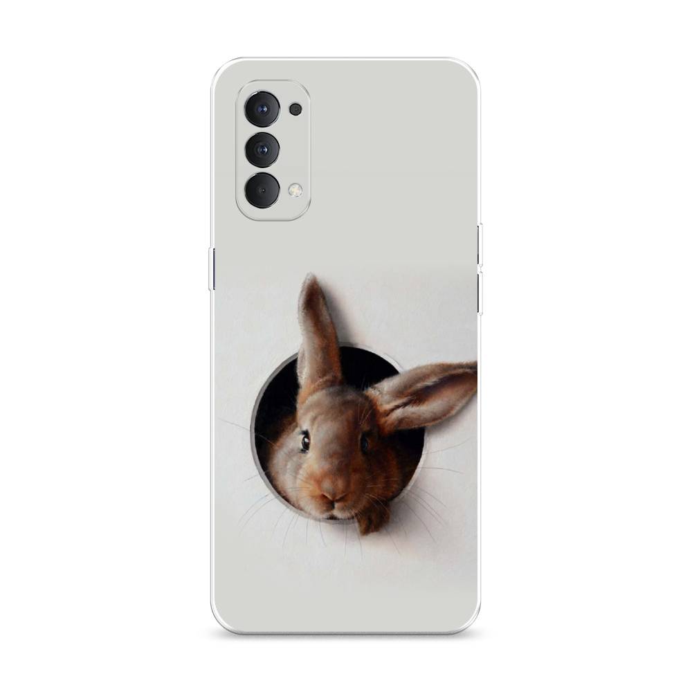 

Чехол на Oppo Reno 4 4G "Любопытный кролик", Серый;коричневый, 259450-1