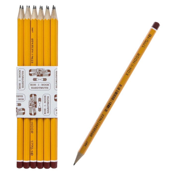 

Карандаш чернографитный KOH-I-NOOR 1770 HB BLACK SUN, гранёный 12 шт