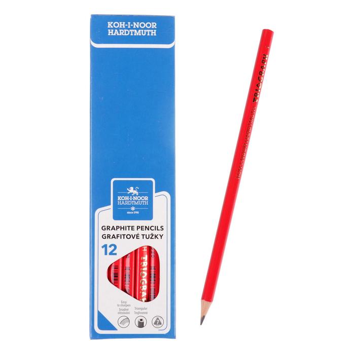 

Карандаш чернографитный KOH-I-NOOR 1802 Triograph 1 HB, красный корпус 12 шт