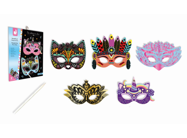 Набор для создания масок Janod Вечеринка, рисуем стилом, серия Hachette, J07890 tiger tribe набор для создания масок время героев