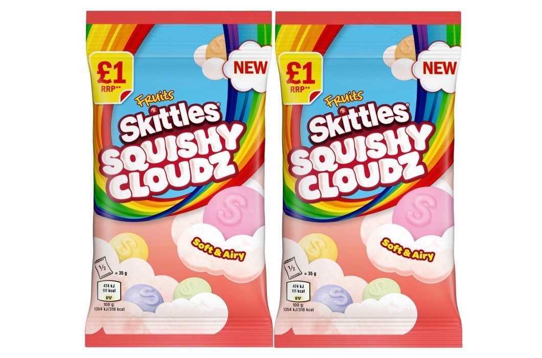 Жевательные конфеты Skittles Squishy Cloudz Pouch Fruits, 70 г х 2 шт