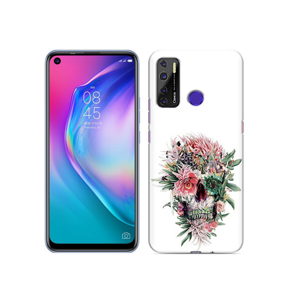 

Чехол MyPads Tocco для Tecno Camon 15 череп из цветов, Прозрачный, Tocco