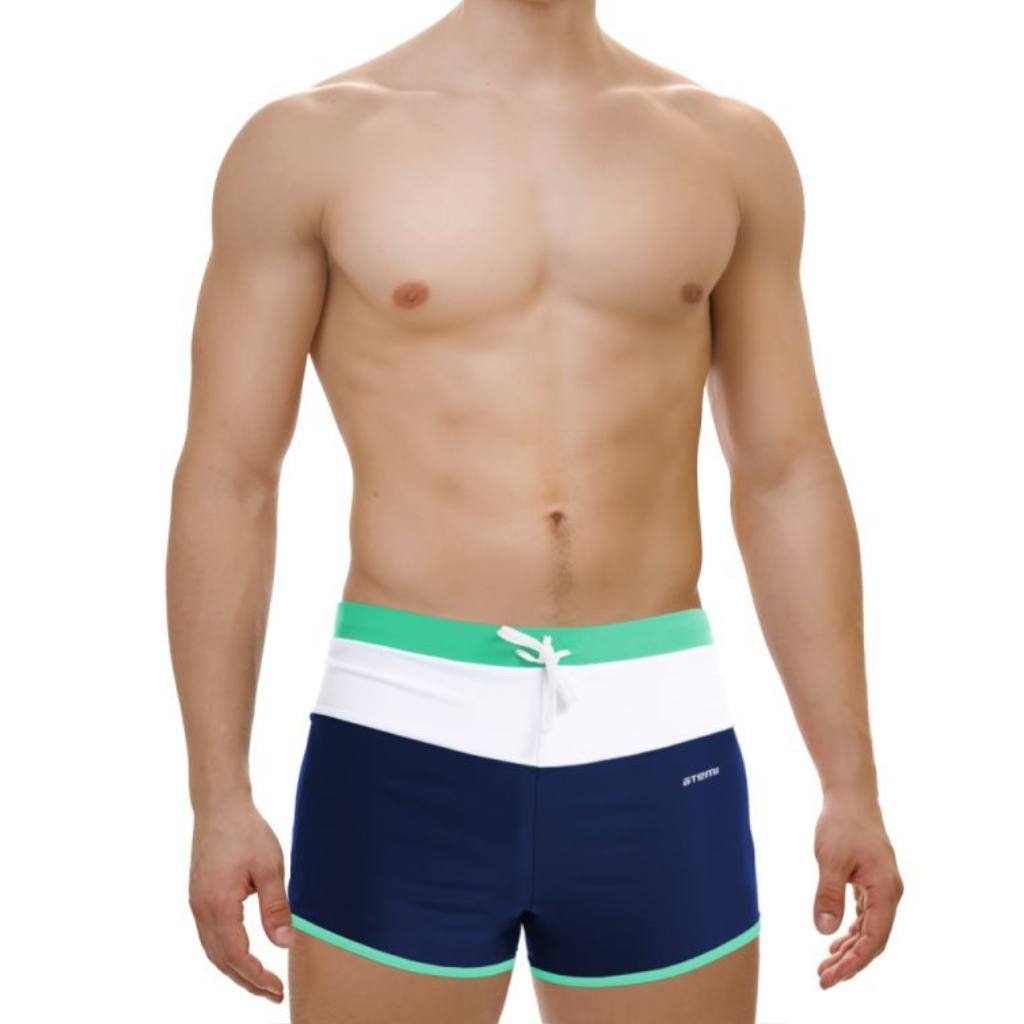 Плавки-шорты Atemi мужские, для бассейна, бирюзово-синие, размер 42