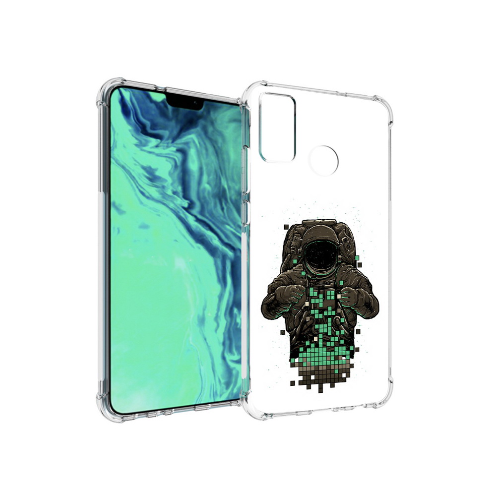 

Чехол MyPads Tocco для Huawei 9X Lite космонавт с пикселями, Прозрачный, Tocco