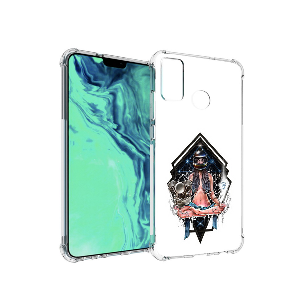 

Чехол MyPads Tocco для Huawei 9X Lite красивая девушка в шлеме, Прозрачный, Tocco
